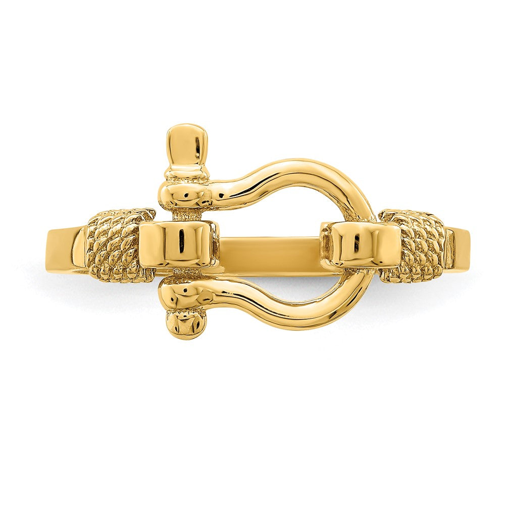 14K Gelbgold Anker-Ring mit Seil-Rand (Größe 7)
