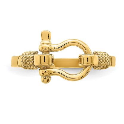 14K Gelbgold Anker-Ring mit Seil-Rand (Größe 7)