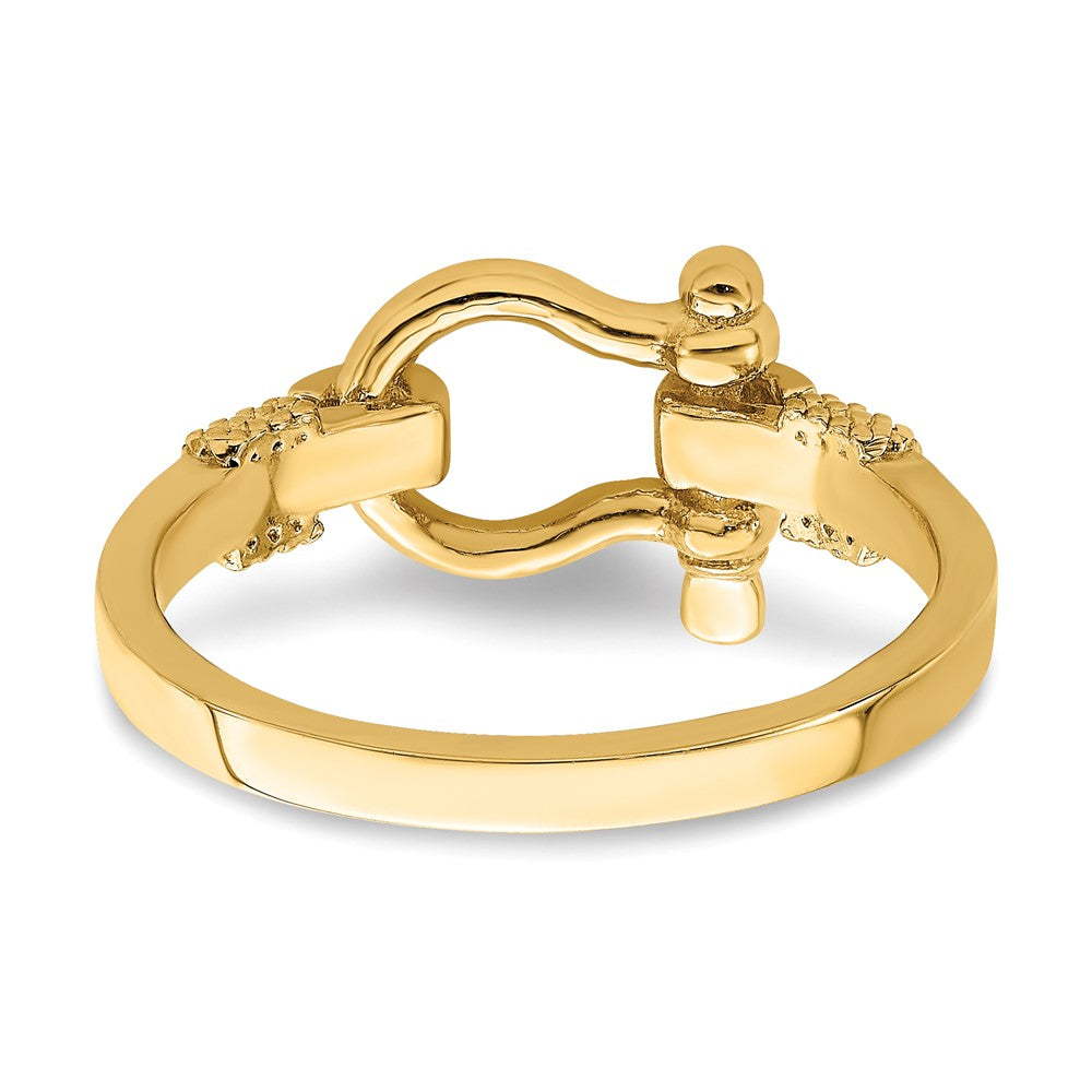 14K Gelbgold Anker-Ring mit Seil-Rand (Größe 7)