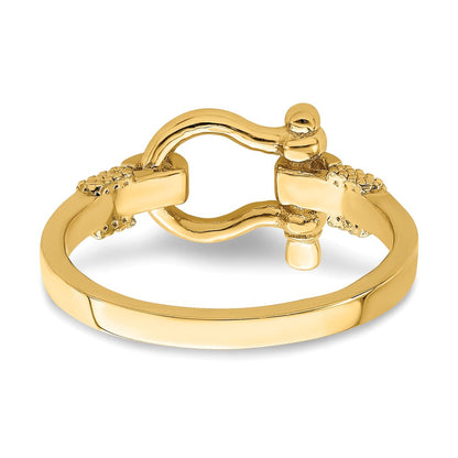 14K Gelbgold Anker-Ring mit Seil-Rand (Größe 7)