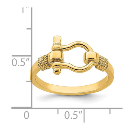 14K Gelbgold Anker-Ring mit Seil-Rand (Größe 7)