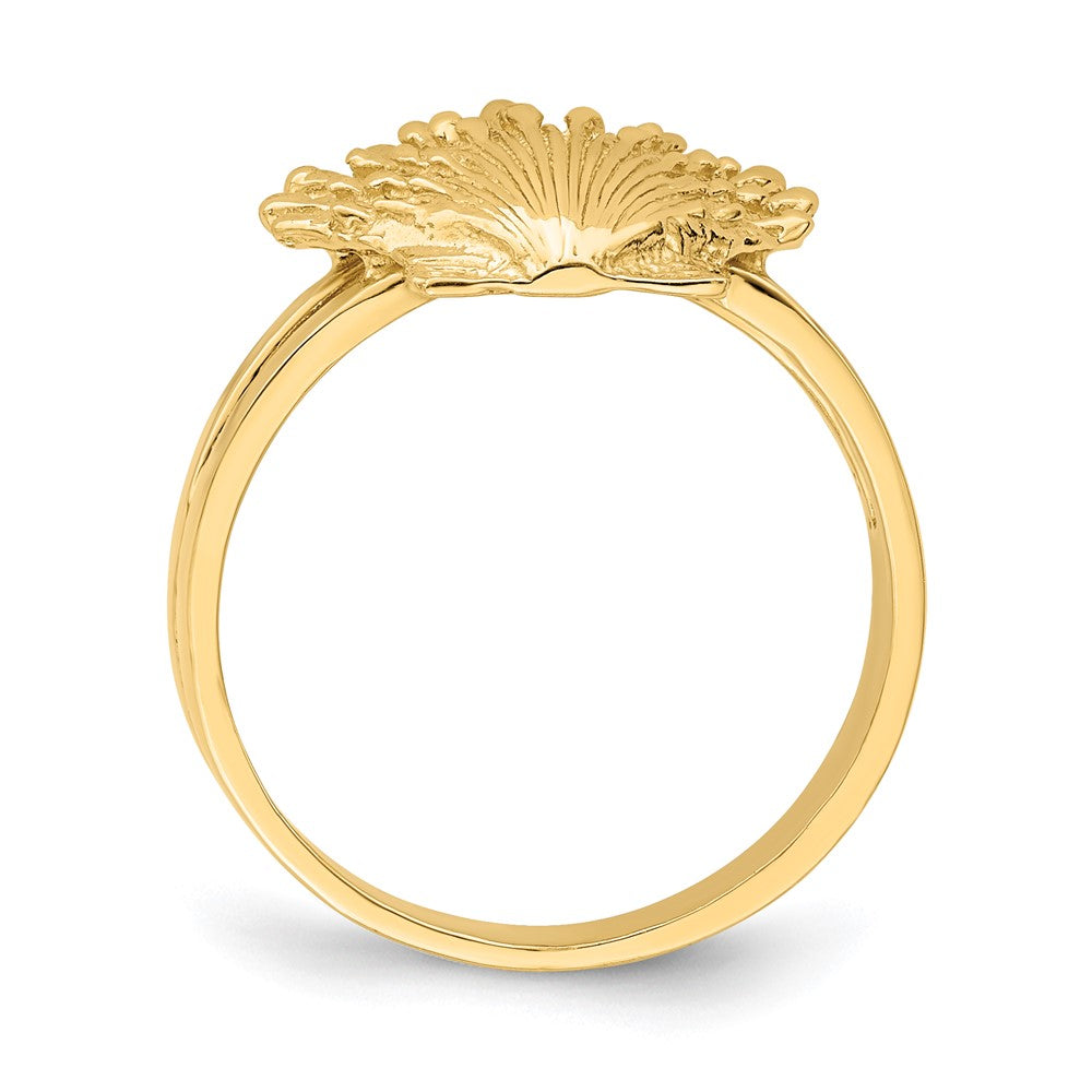 14K Gelbgold Löwenpfote-Muschel-Ring