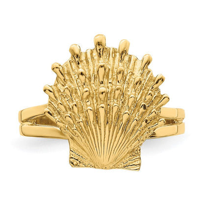 14K Gelbgold Löwenpfote-Muschel-Ring