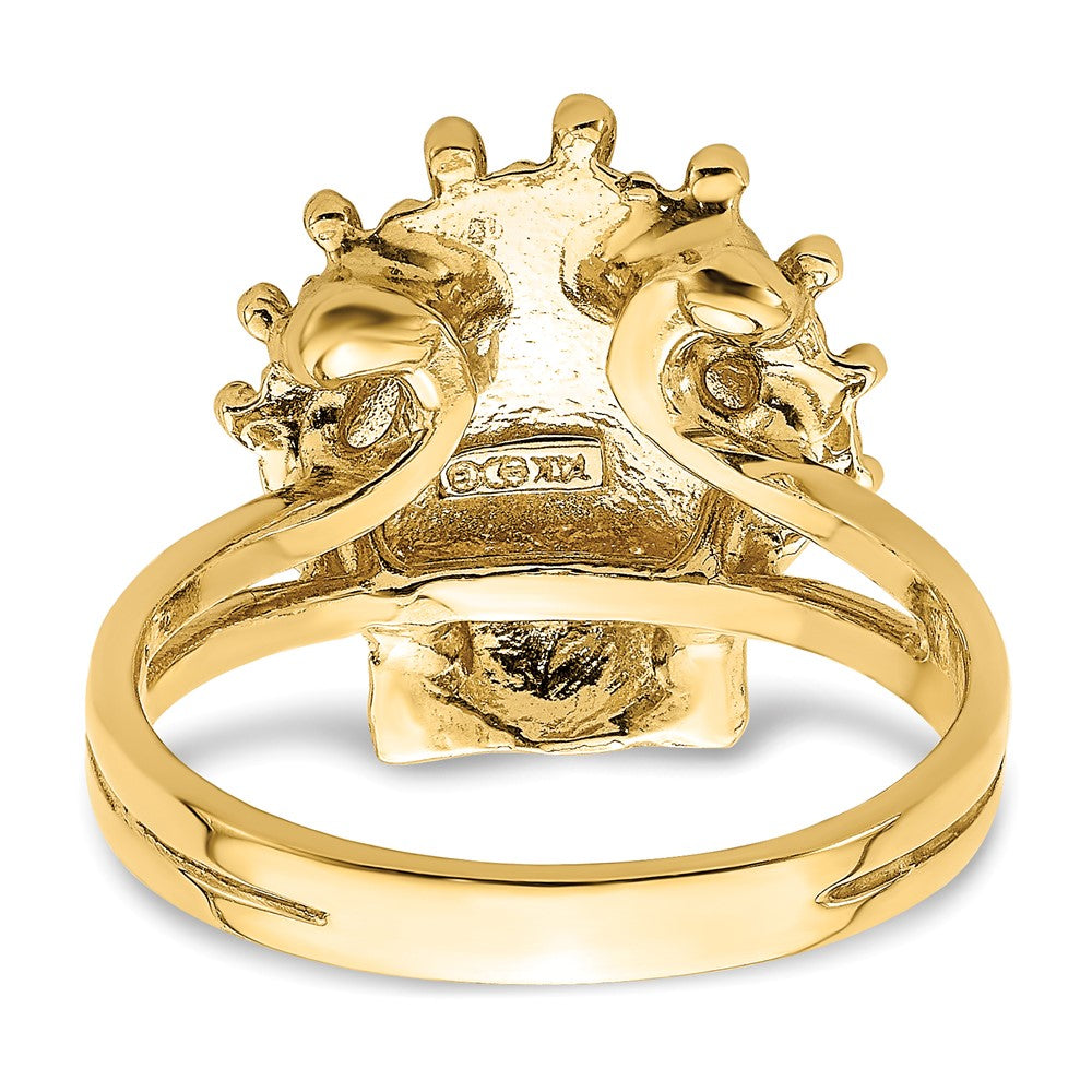 14K Gelbgold Löwenpfote-Muschel-Ring
