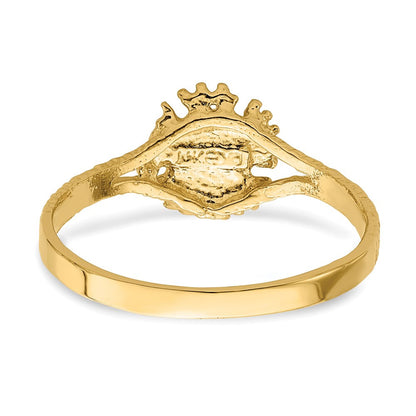 14K Gelbgold Sanddollar-Ring mit texturierter Oberfläche
