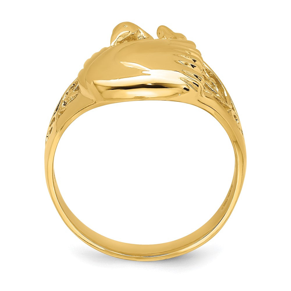 14K Gelbgold Poliert Schwan Ring