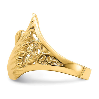 14K Gelbgold Poliert Schwan Ring