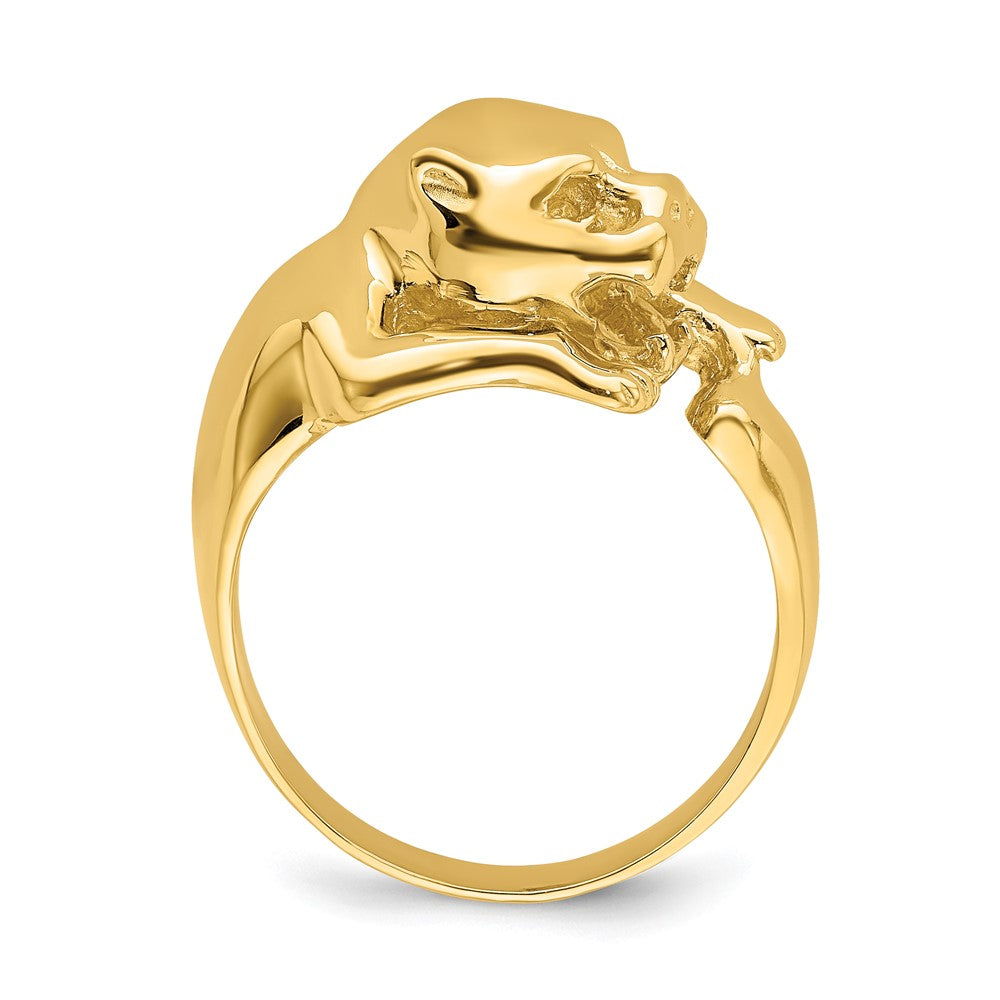 14K Gelbgold Ring „Jungle Cat" poliert
