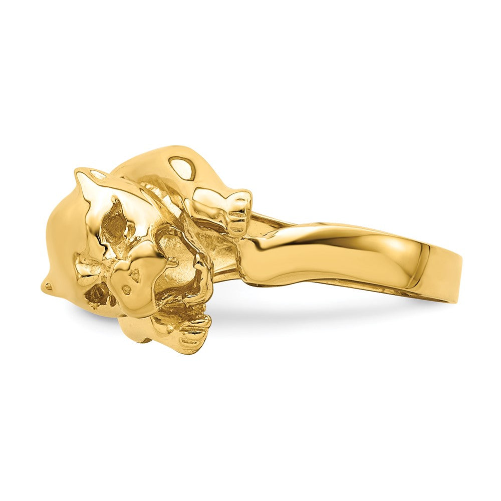 14K Gelbgold Ring „Jungle Cat" poliert