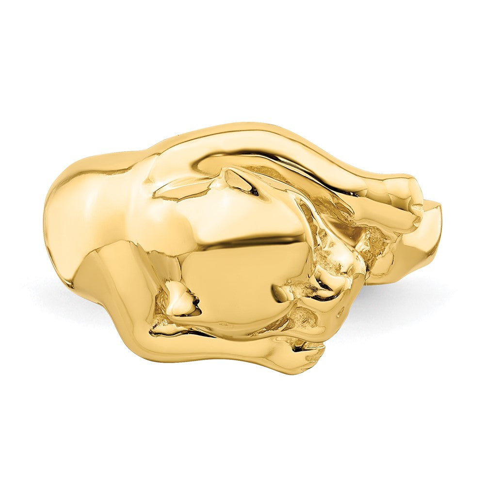 14K Gelbgold Ring „Jungle Cat" poliert