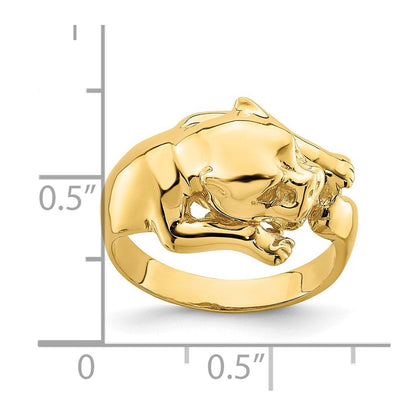 14K Gelbgold Ring „Jungle Cat" poliert