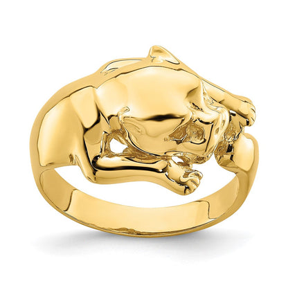 14K Gelbgold Ring „Jungle Cat" poliert