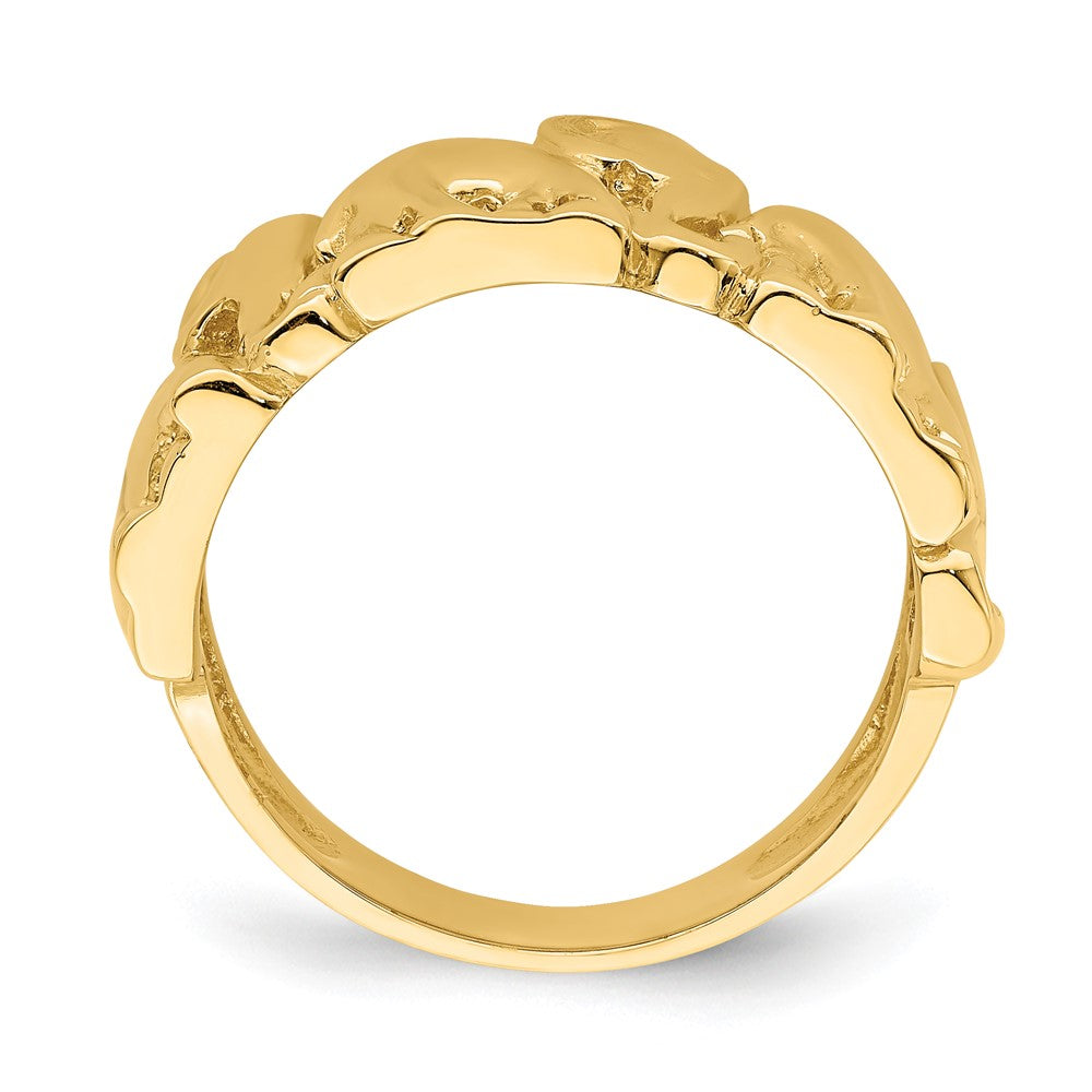14K Gelbgold Ring mit poliertem Elefanten