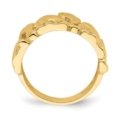 14K Gelbgold Ring mit poliertem Elefanten