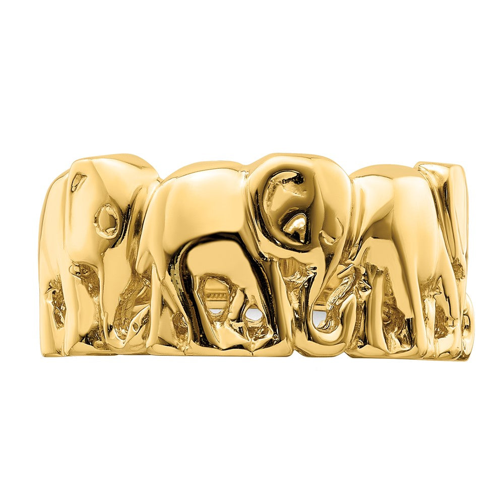 14K Gelbgold Ring mit poliertem Elefanten
