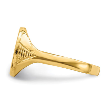 14K Gelbgold Ring mit ovalem Stern-Diamant-Zentrum für Kinder