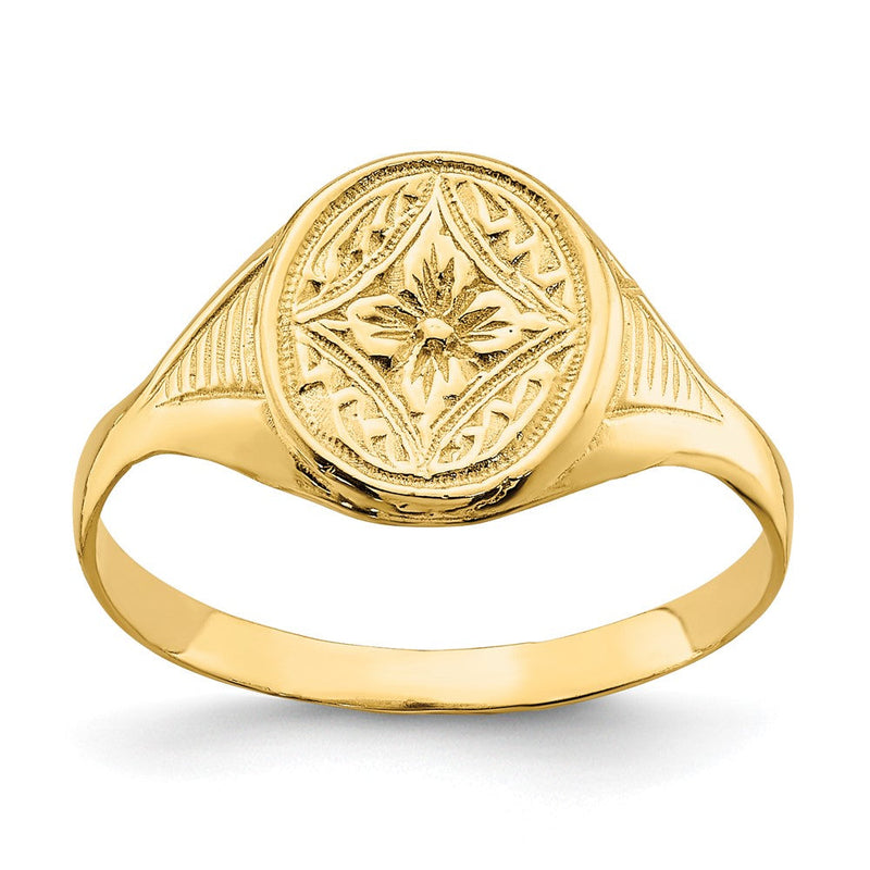 14K Gelbgold Ring mit ovalem Stern-Diamant-Zentrum für Kinder
