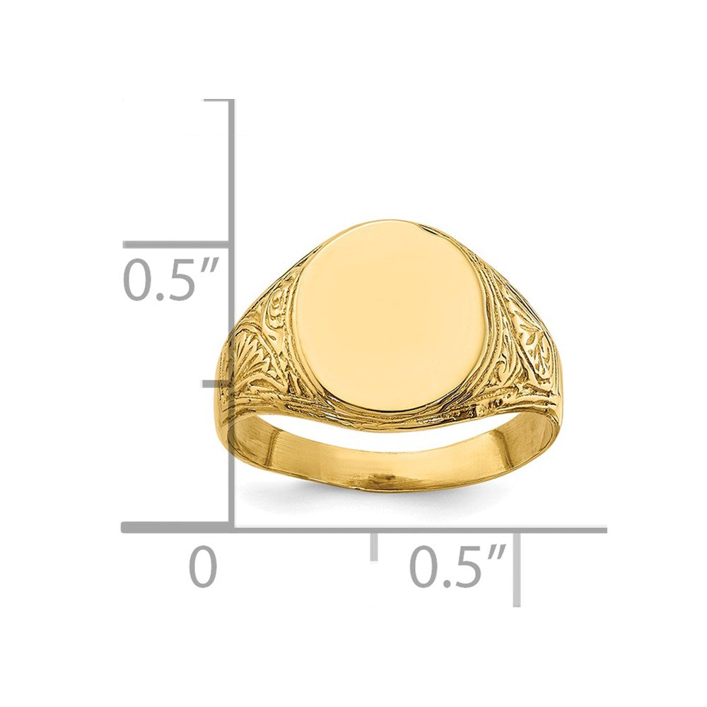 14K Gelbgold Siegelring Baby Ring Oval