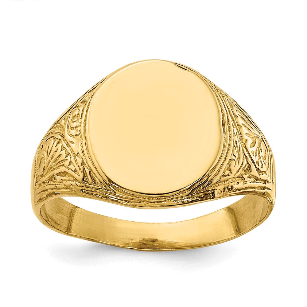 14K Gelbgold Siegelring Baby Ring Oval