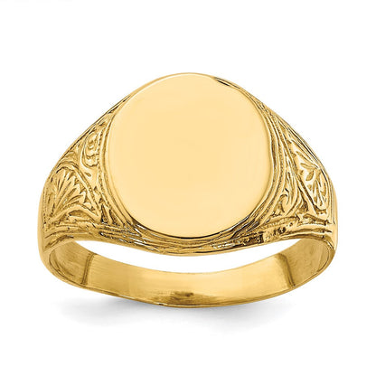 14K Gelbgold Siegelring Baby Ring Oval