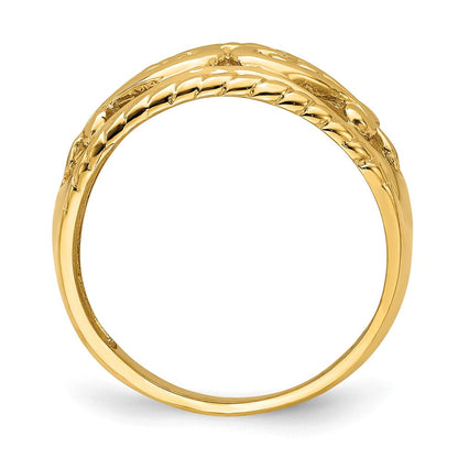 14K Gelbgold Ring mit poliertem Herz-Ausschnitt-Design
