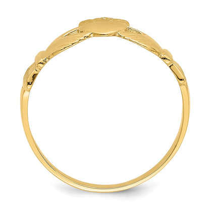 14K Gelbgold Poliert Claddagh Ring (size 7)