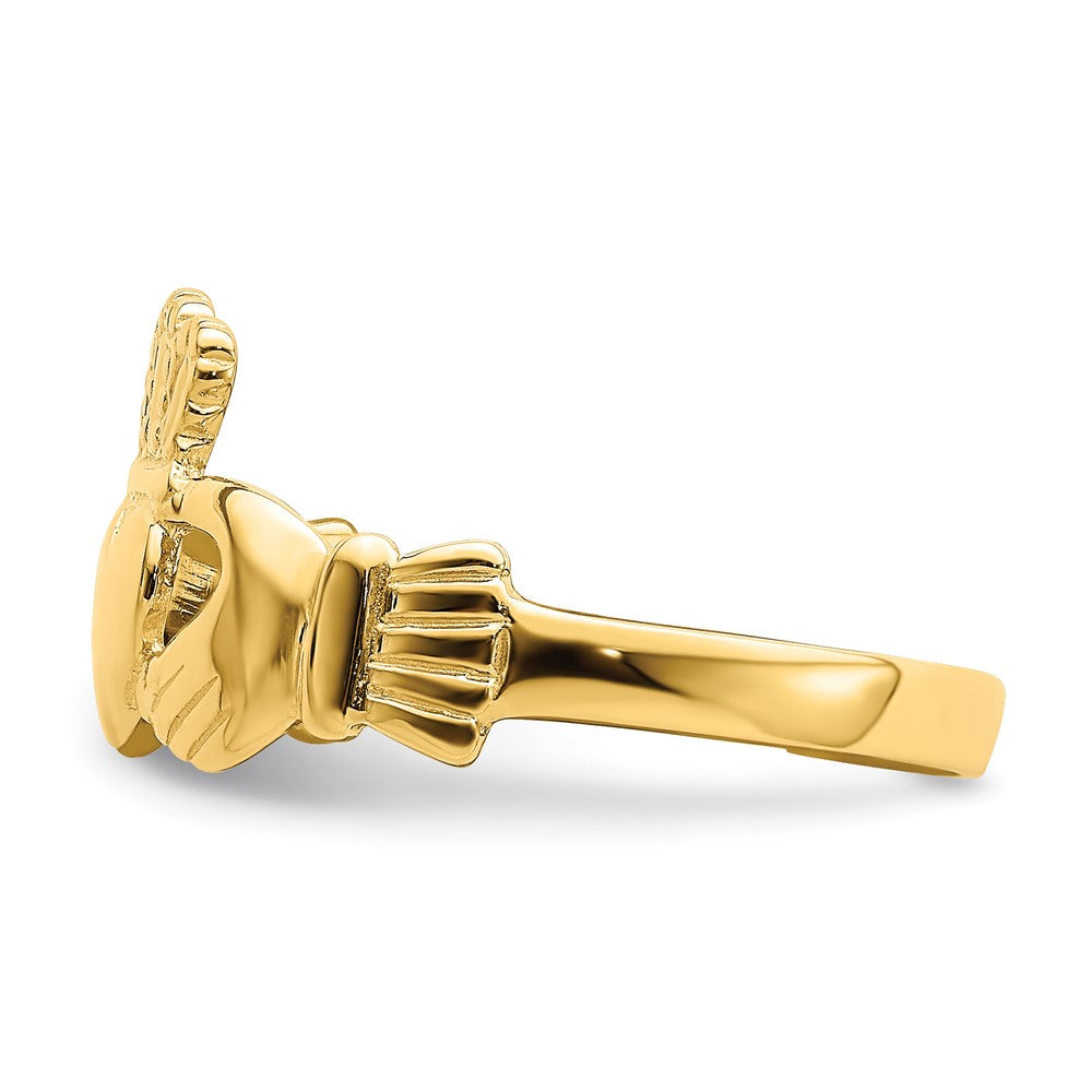 14K Gelbgold Poliert Claddagh Ring (size 7)