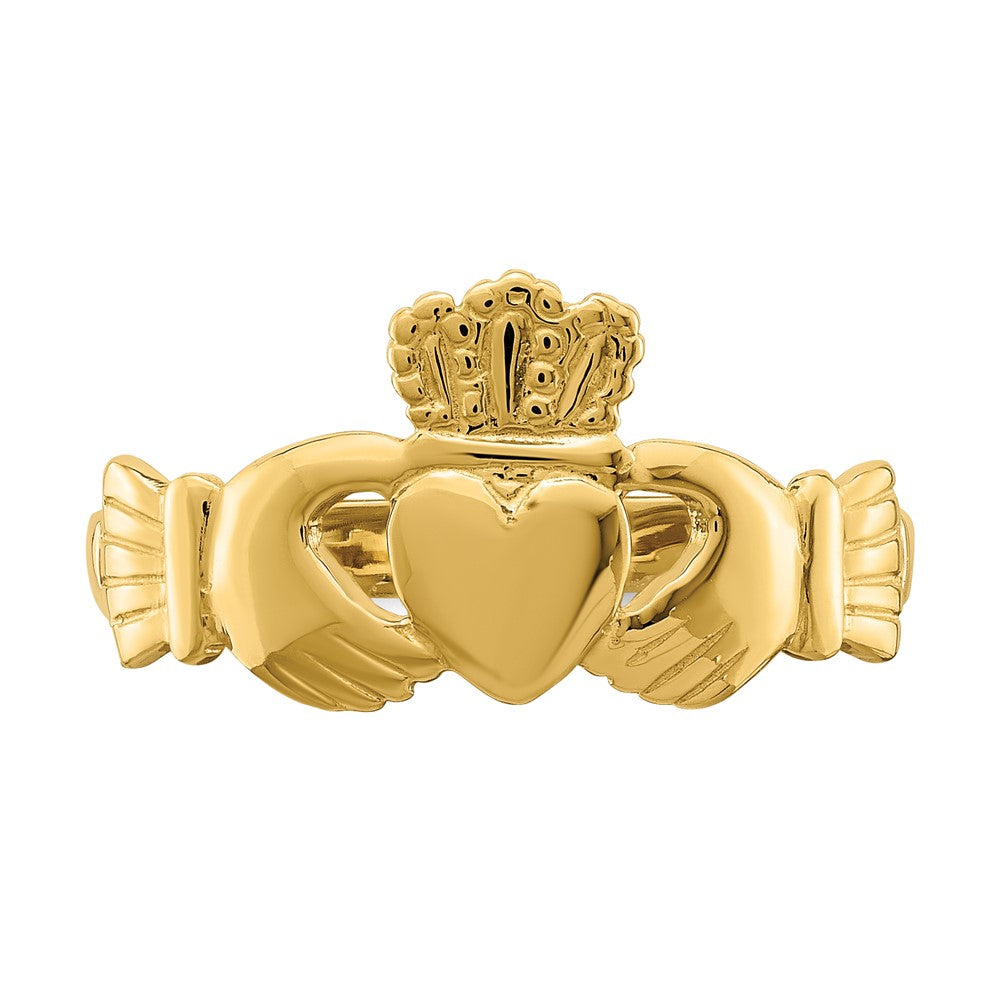 14K Gelbgold Poliert Claddagh Ring (size 7)