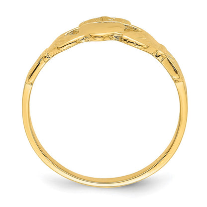 14K Gelbgold Polierter Claddagh-Ring