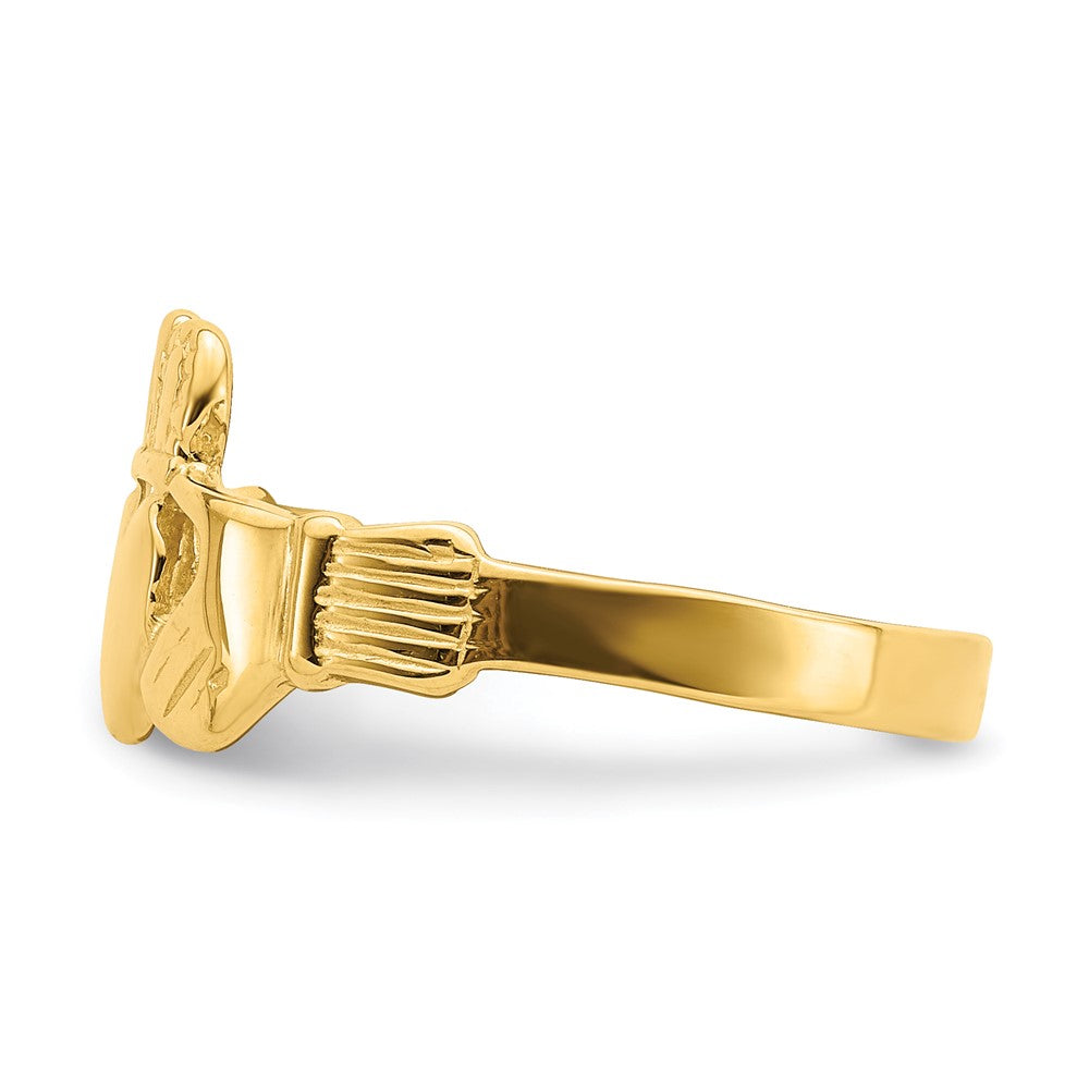 14K Gelbgold Polierter Claddagh-Ring