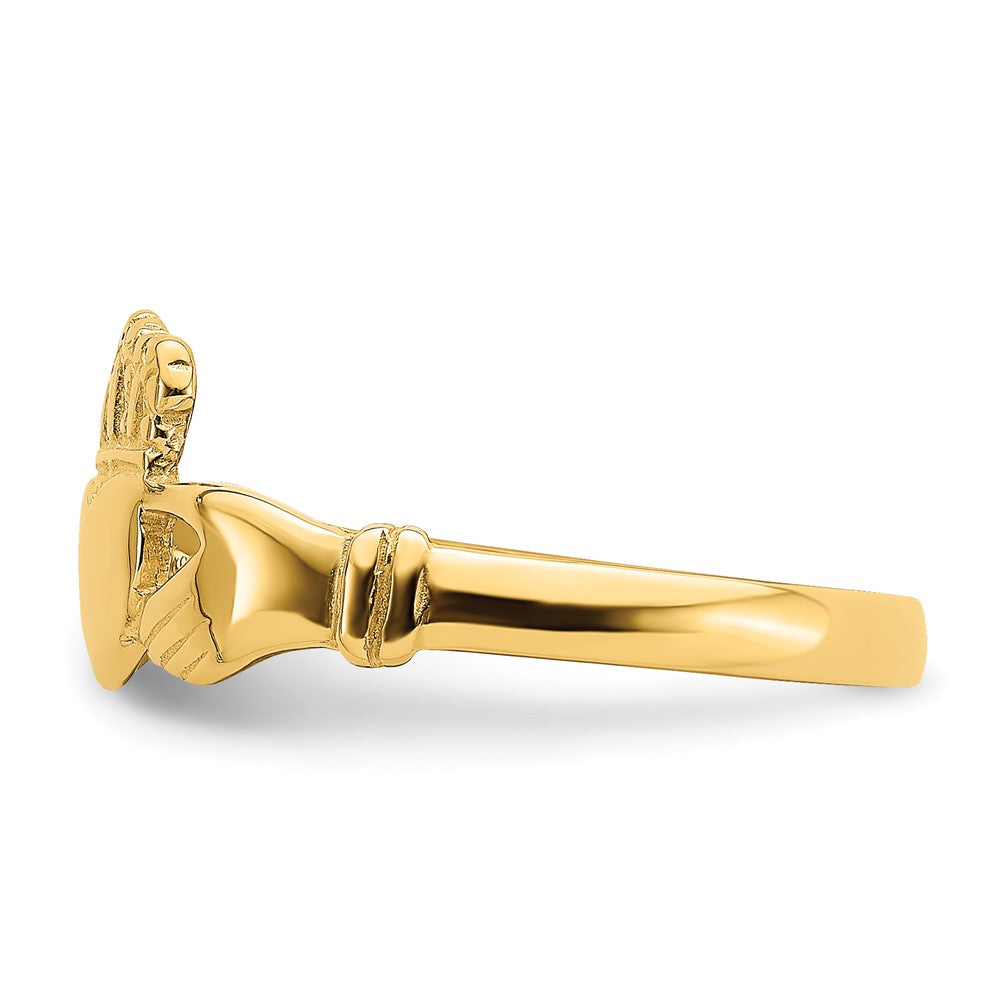 14K Gelbgold Claddagh-Ring, poliert