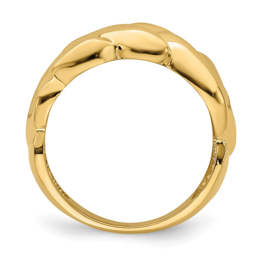 14K Gelbgold Polierter Verschlungener Geflochtener Ring