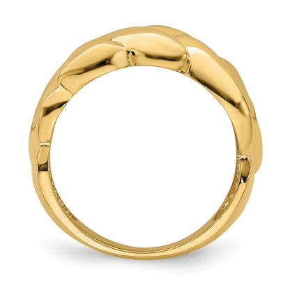 14K Gelbgold Polierter Verschlungener Geflochtener Ring