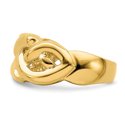 14K Gelbgold Polierter Verschlungener Geflochtener Ring