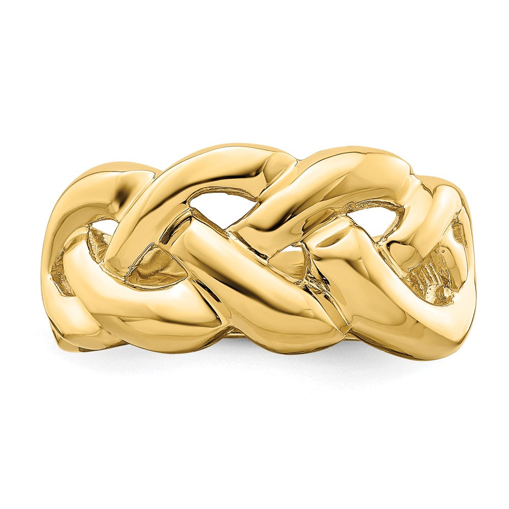 14K Gelbgold Polierter Verschlungener Geflochtener Ring