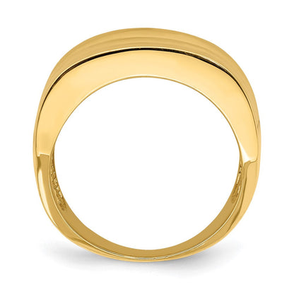14K Gelbgold polierter Ring mit dreifacher Wölbungsrippe