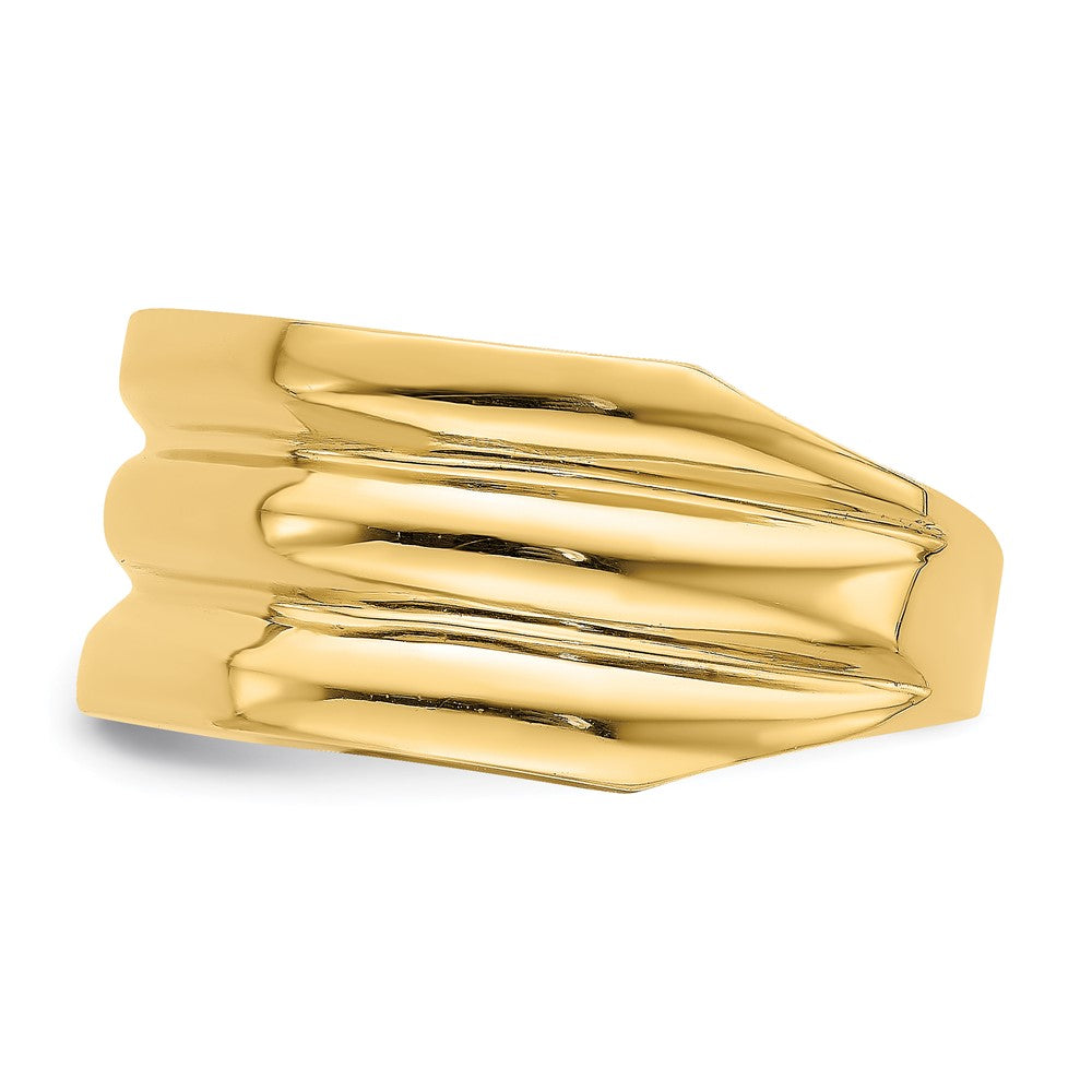 14K Gelbgold polierter Ring mit dreifacher Wölbungsrippe