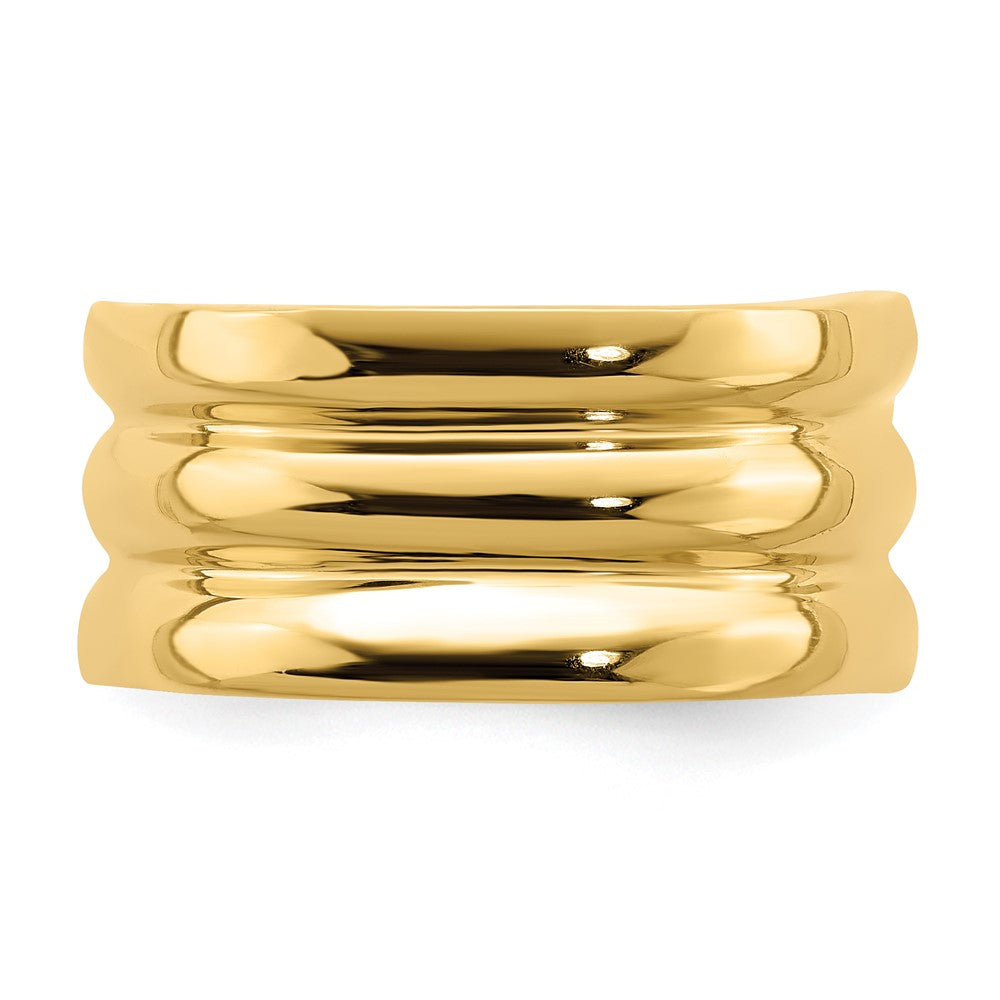 14K Gelbgold polierter Ring mit dreifacher Wölbungsrippe