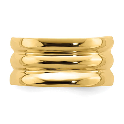14K Gelbgold polierter Ring mit dreifacher Wölbungsrippe