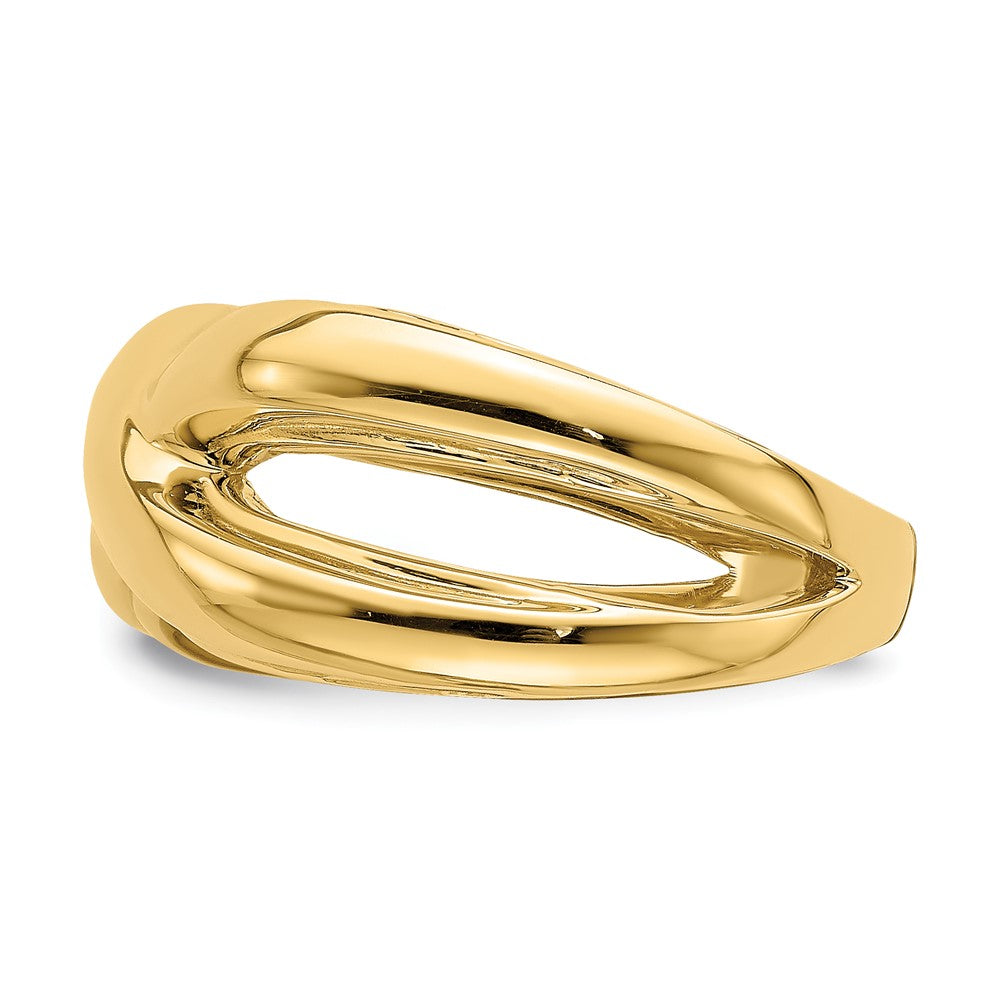 14K Gelbgold Ring poliert mit ausgeschnittenen Seiten X Wölbung