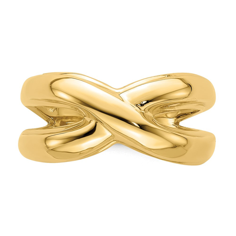 14K Gelbgold Ring poliert mit ausgeschnittenen Seiten X Wölbung