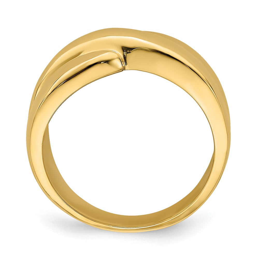 14K Gelbgold Polierter Dome-Ring im Fashion-Design