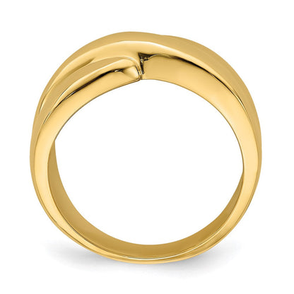 14K Gelbgold Polierter Dome-Ring im Fashion-Design