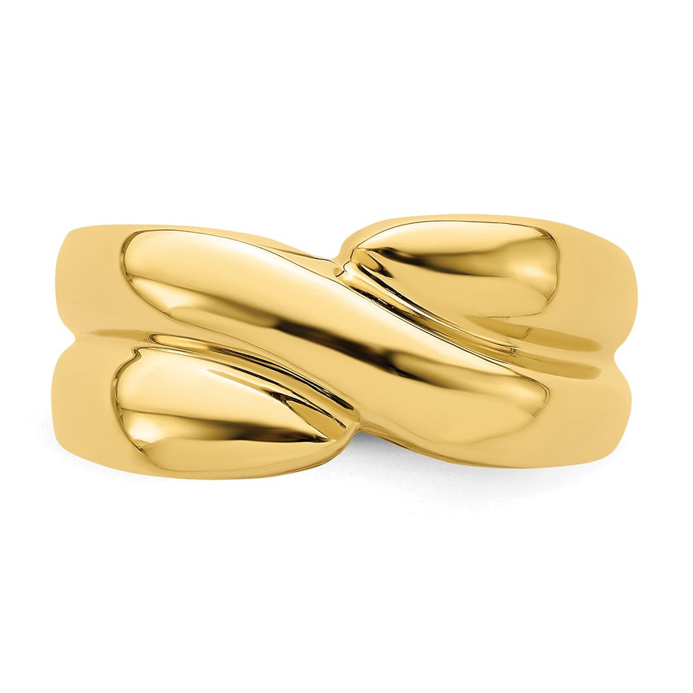 14K Gelbgold Polierter Dome-Ring im Fashion-Design
