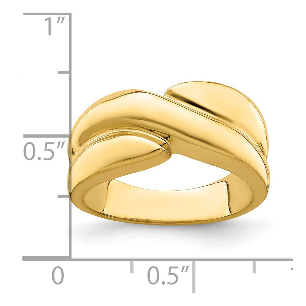 14K Gelbgold Polierter Dome-Ring im Fashion-Design