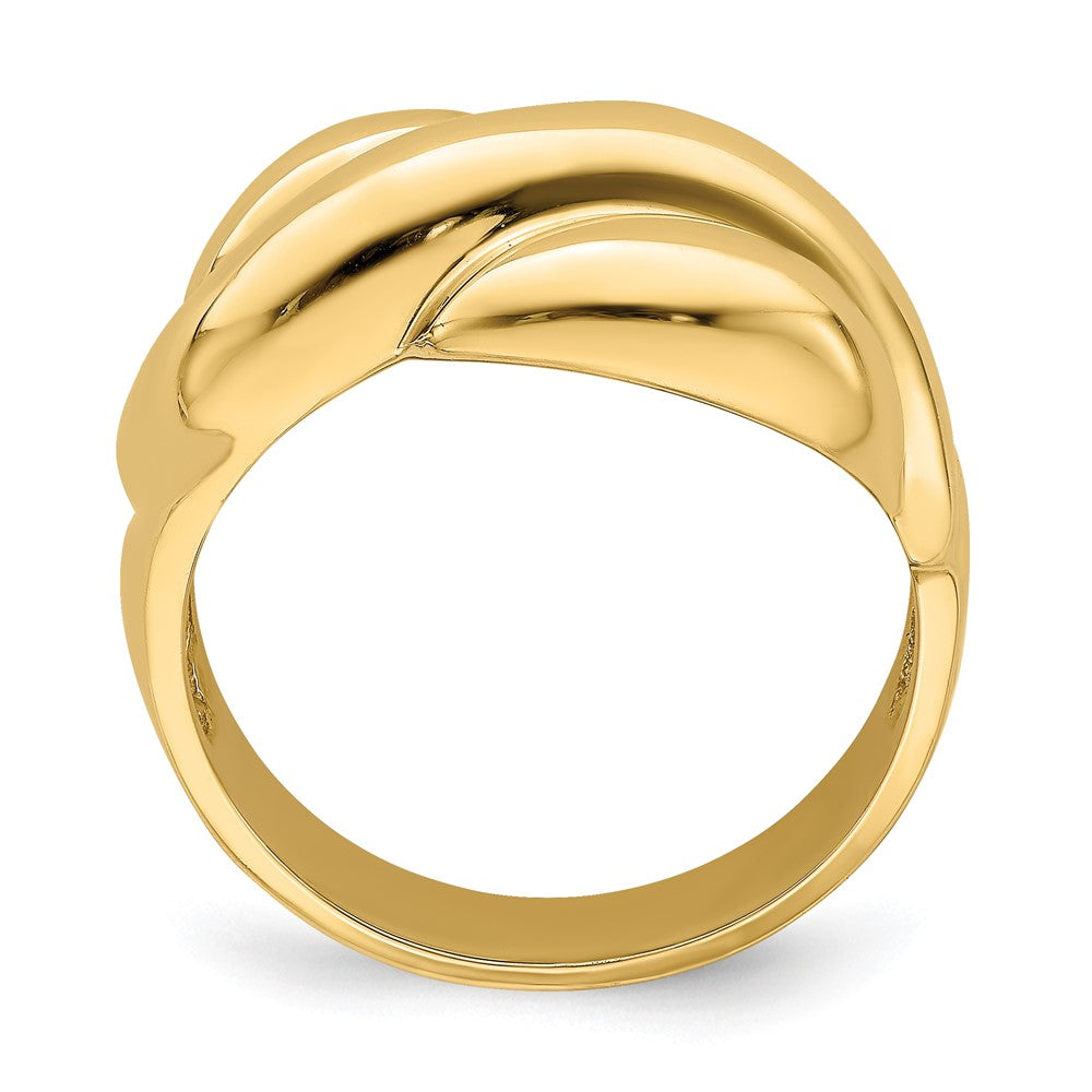14K Gelbgold Poliert Dome-Ring