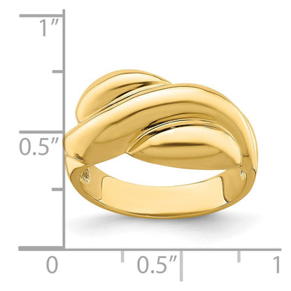 14K Gelbgold Poliert Dome-Ring