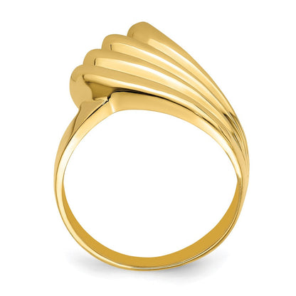 14K Gelbgold Ring mit poliertem Fischschwanz-Design