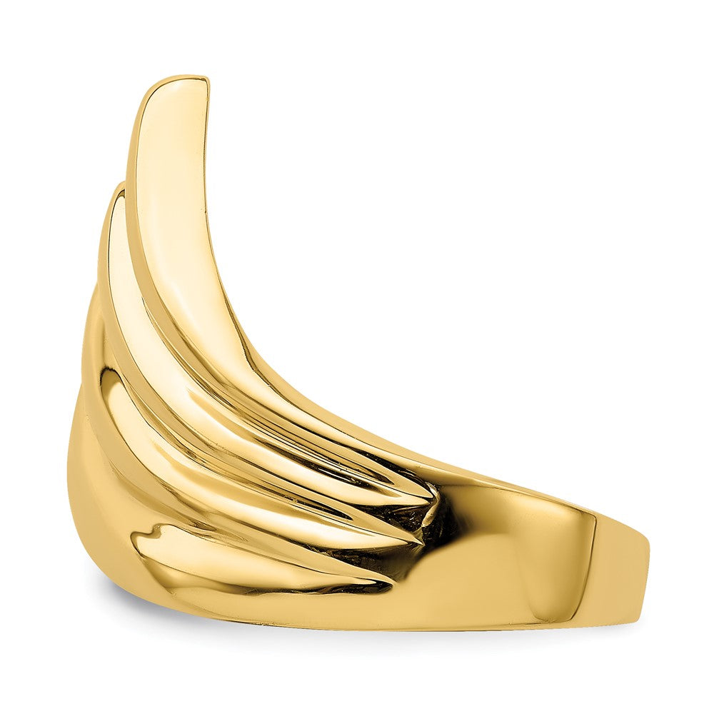 14K Gelbgold Ring mit poliertem Fischschwanz-Design