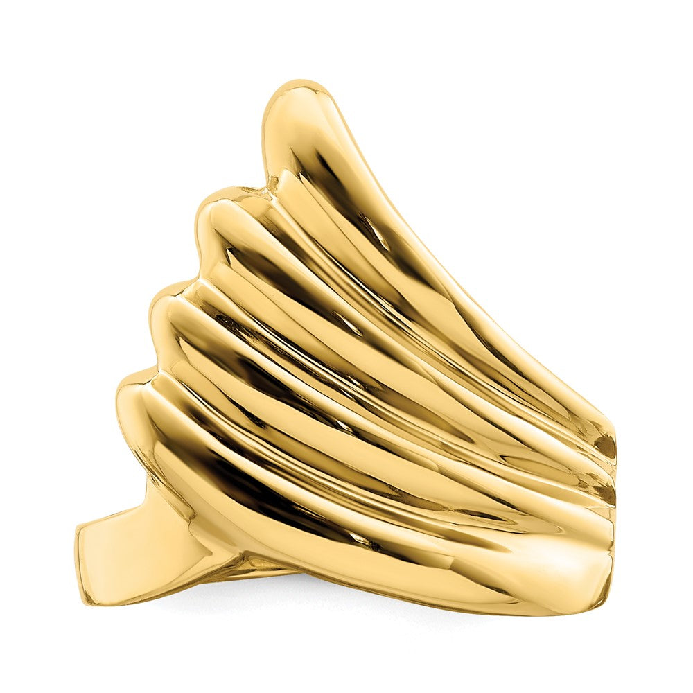 14K Gelbgold Ring mit poliertem Fischschwanz-Design